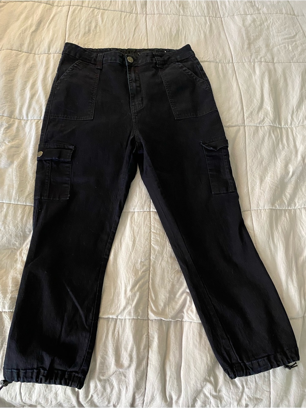 VIP Black Straight-Leg Cargo Jeans